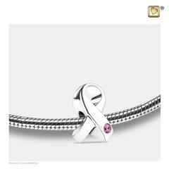 Awareness Ashes Bead Pink&Pol silver with Zirconia