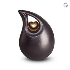 Urn groot keramiek druppel zwart met hart
